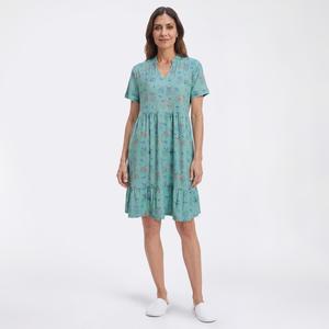 Womens White Orchid Short Sleeve V-Neck Bike Nightshirt